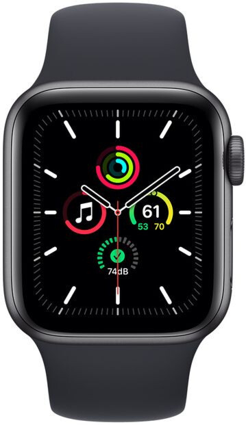 Apple Watch SE GPS 40mm Space Grey Aluminium Case with Midnight Sport Band (MKQ13) 
